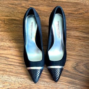 Christian Siriano High Heel with snake print toe